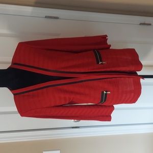 Mistook size medium red jacket with faux leather trim
